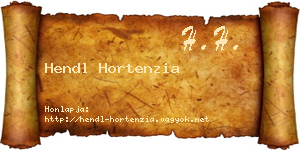 Hendl Hortenzia névjegykártya